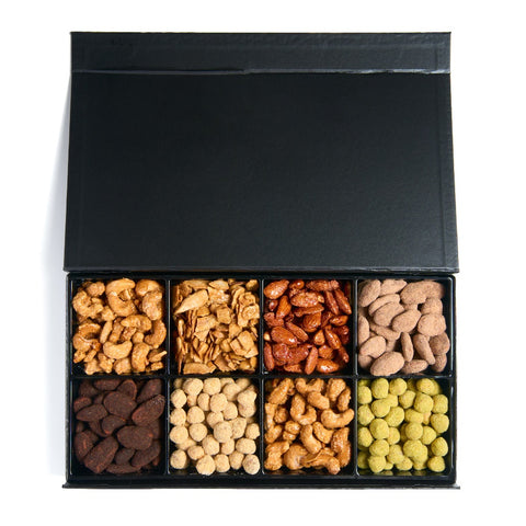 Assorted Candied and Flavored Nuts Black Tray - Nuts Factory Gifts