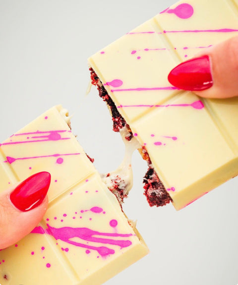 Limited Edition - Red Velvet Cookie And Cream Dubai White Chocolate - Pack of 2 large bars - The Nuts Factory Gift Boxes