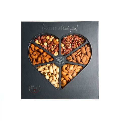 Big Black Heart Tray Assorted Roasted Nuts | Nuts Factory Gifts - Nuts Factory Gifts