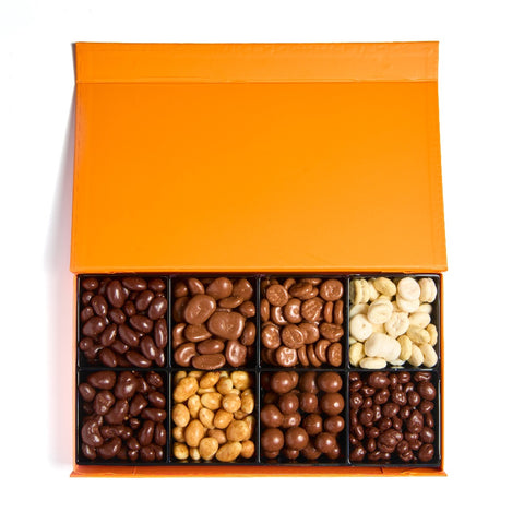 Orange Tray Assorted Chocolate Covered Nuts - Nuts Factory Gifts